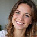 Client Emily R. looking joyful